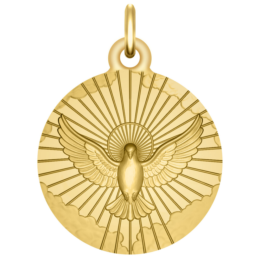 Photo de Médaille Colombe céleste - Or jaune 9ct
