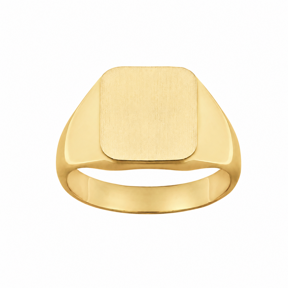 Photo de Chevalière rectangulaire homme - or jaune 18 carats