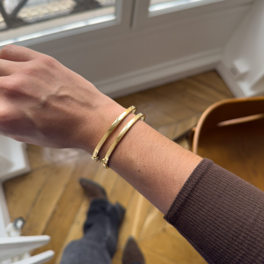 Photo de Jonc Plat Classique – Or Jaune 18ct